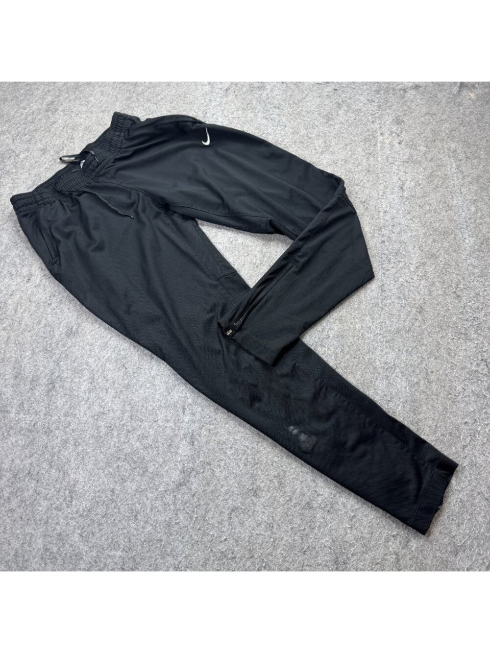 Nike Soccer Pants Women M Black Tapered Ankle Zip 30" 707349 *Flaw